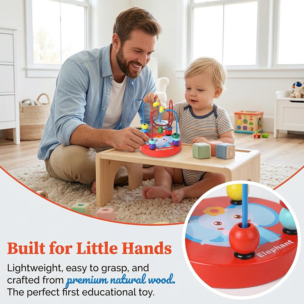 Kids Early Education - Giocattolo Labirinto di Perline in Legno,