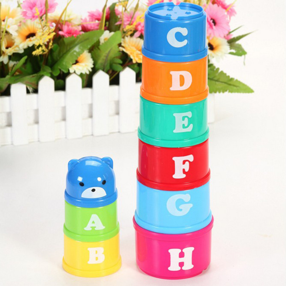 Kids Education Help - Set di 8 Tazze Impilabili Colorate