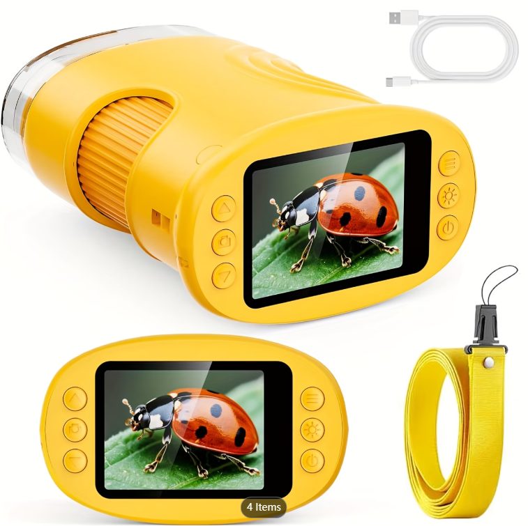 Kids Educational Videos - Microscopio Tascabile 1000X per Bambini con