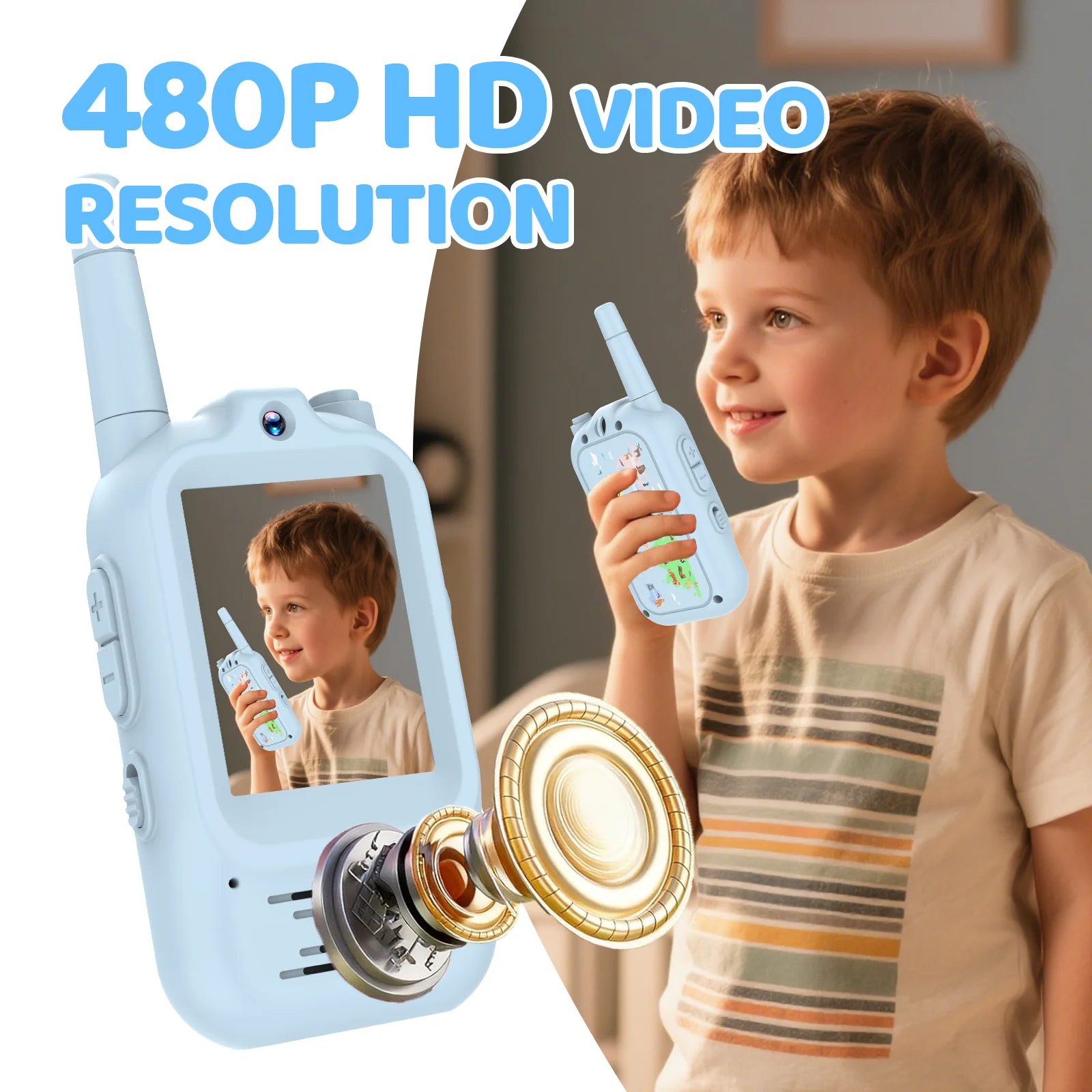 Kids Educational Videos - Walkie Talkie Video per Bambini Ricaricabili,