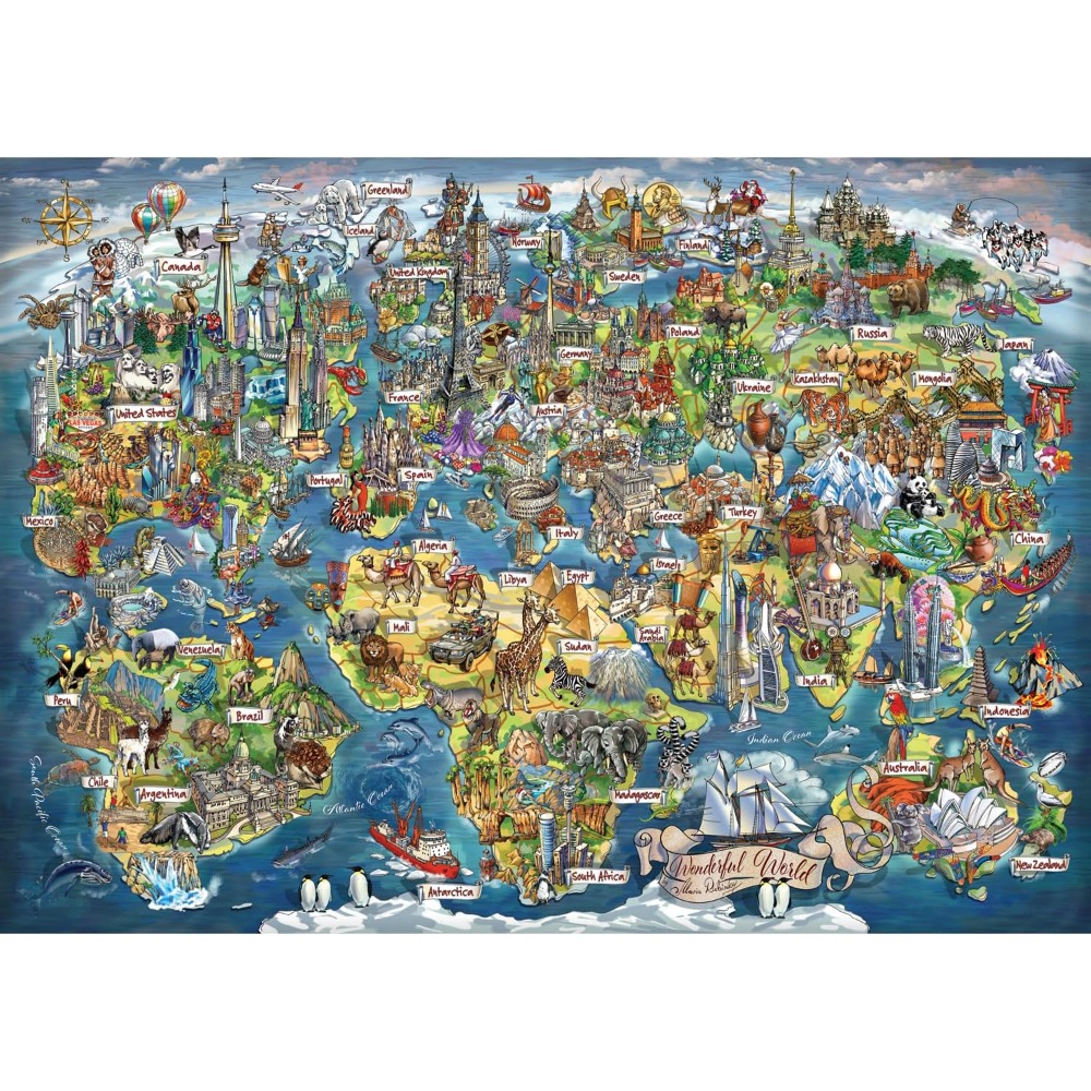 Puzzle da 500/1000/1200/2000 P - Puzzle Map World recensione e prezzo
