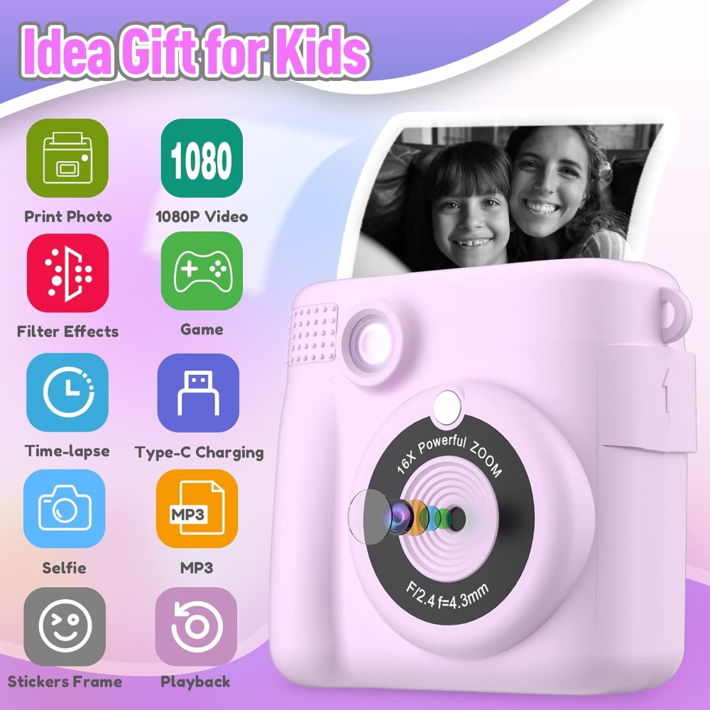 Fotocamera con stampa istantan - Kids Educational Videos recensione e prezzo