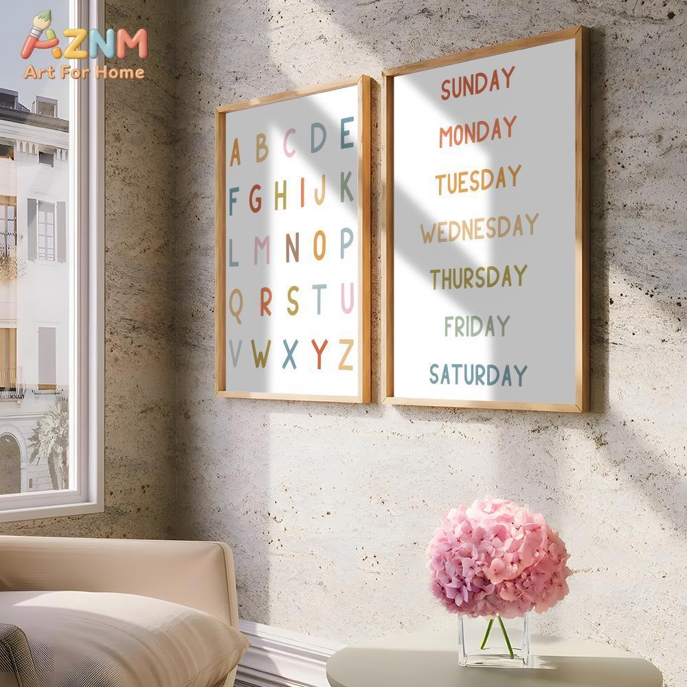 AZNM Quadro educativo con alfa - Kids Educational Poster recensione e prezzo