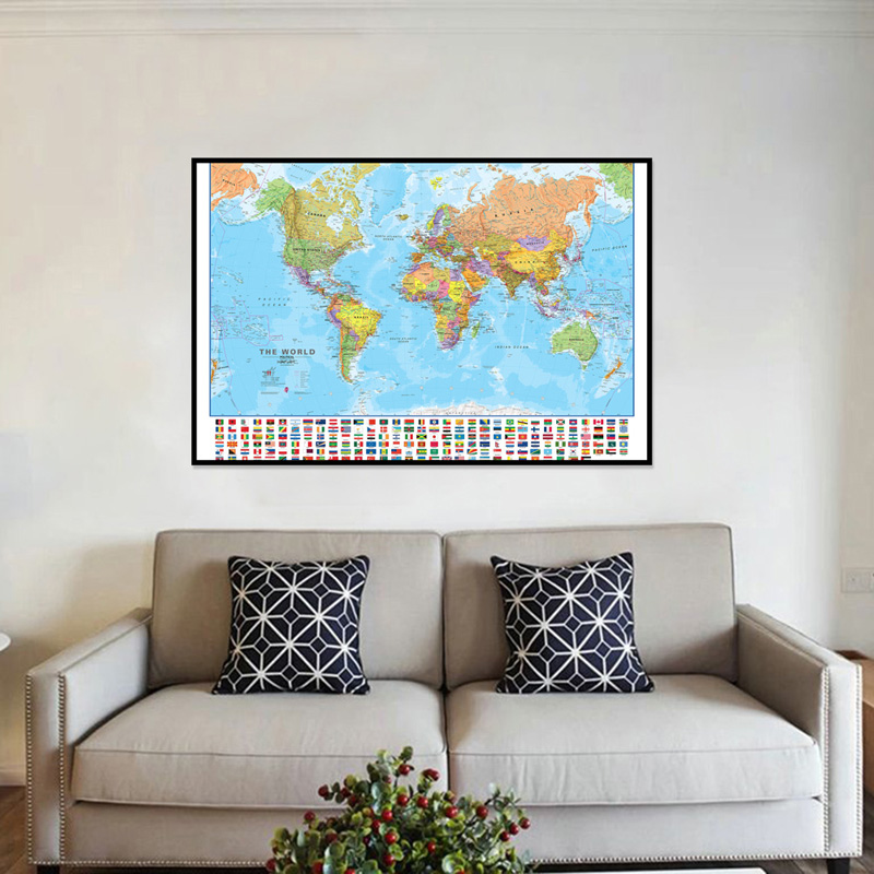 Mappa del mondo A2 59 * 42 cm  - Kids Educational Poster recensione e prezzo