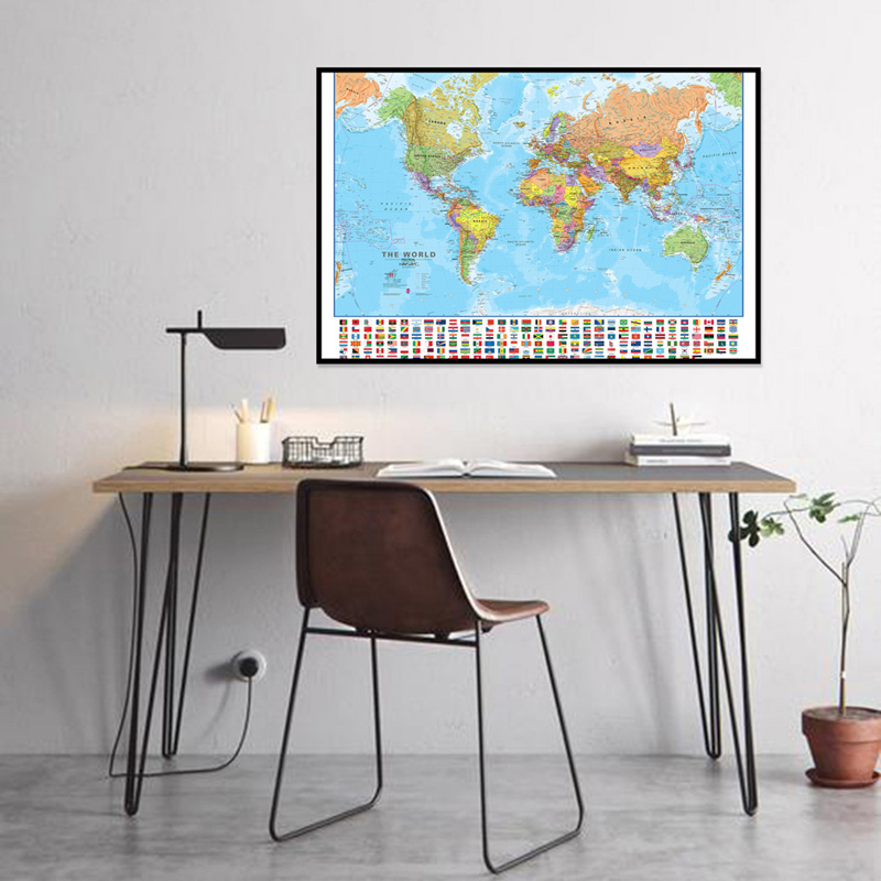 Mappa del mondo A2 59 * 42 cm  - Kids Educational Poster recensione e prezzo