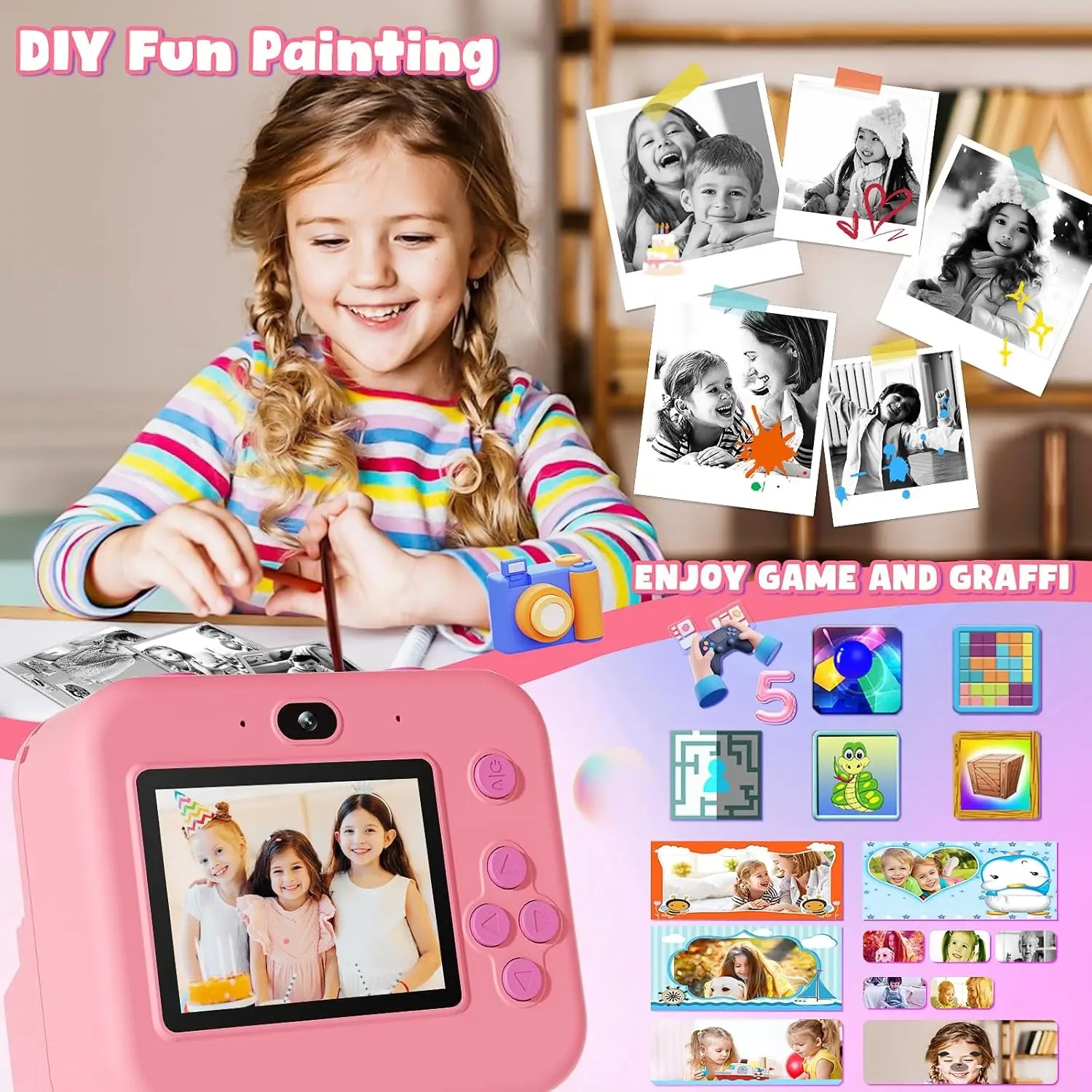 newInstant Print Camera con sc - Kids Educational Videos recensione e prezzo
