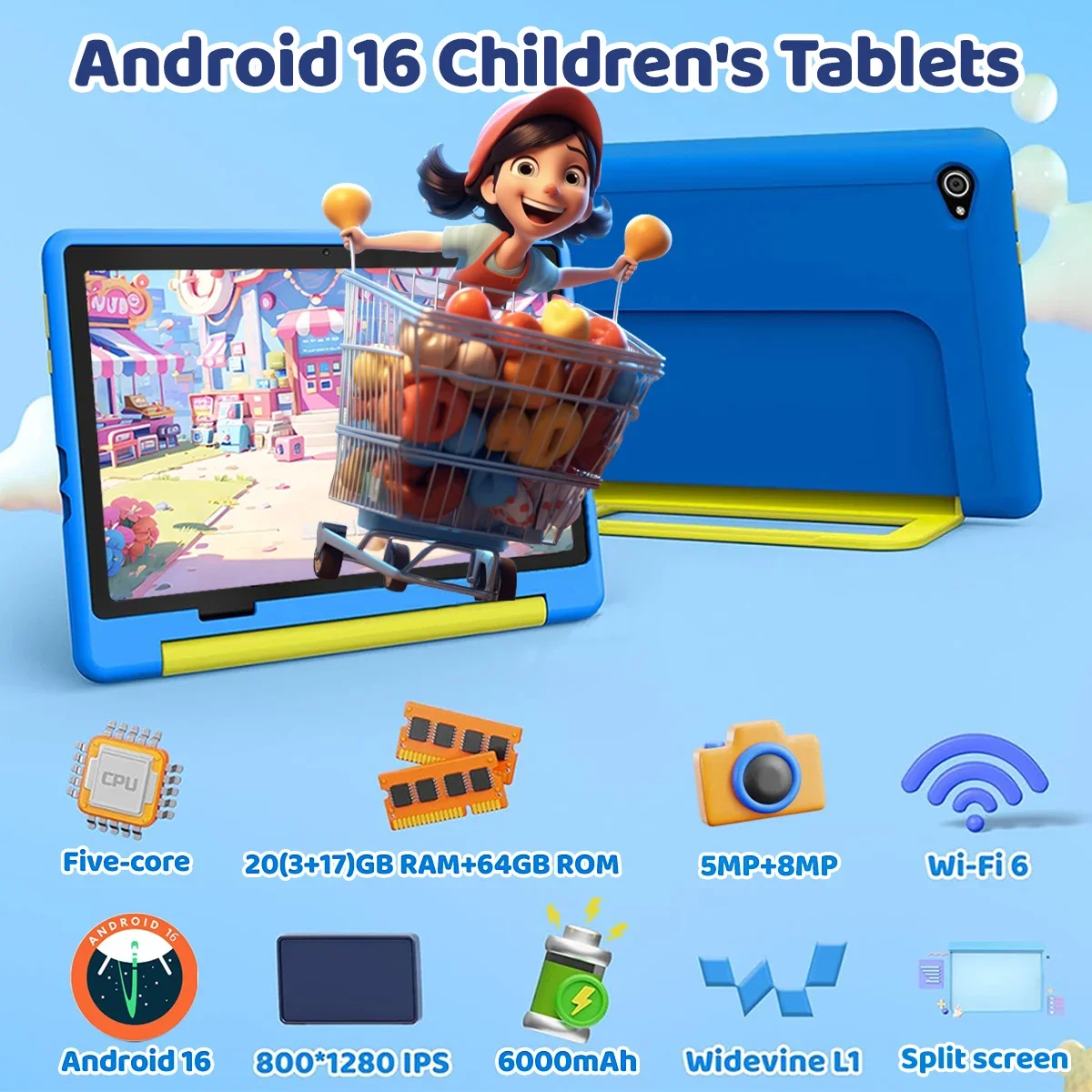 Nuovissimo tablet Android 16 p - Kids Education Tablets recensione e prezzo